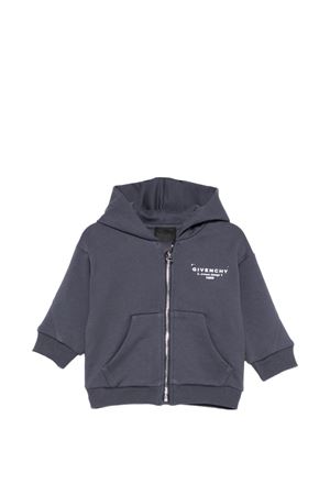 felpa con cappuccio in cotone blu GIVENCHY KIDS | H31195061